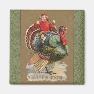 Thanksgiving Turkey Funny Vintage Greetings Magnet