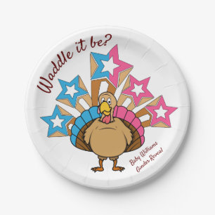 Thanksgiving Turkey Gender Reveal Paper Plate