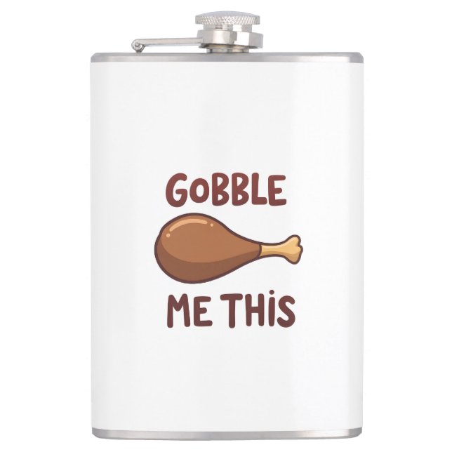 Thanksgiving Turkey Gift Funny Hip Flask (Front)