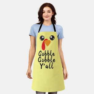 Thanksgiving Turkey Gobble Gobble Y'all Baker Chef Apron