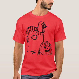 Thanksgiving Turkey Halloween Pumpkin Costume Line T-Shirt