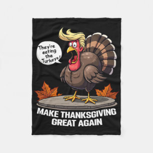 Thanksgiving Turkey Holiday Humor Store Fleece Blanket