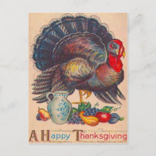 Thanksgiving Turkey Holiday Postcard