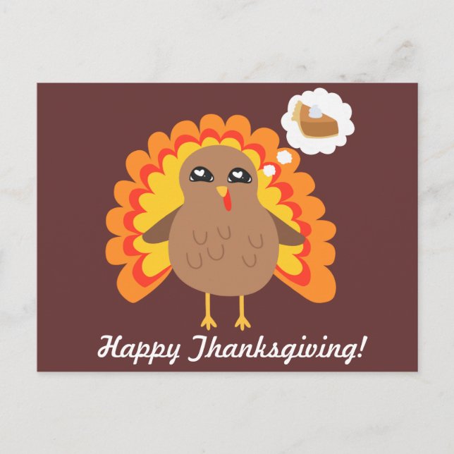 Thanksgiving Turkey Holiday Postcard (Front)