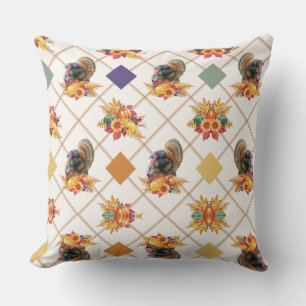 Thanksgiving Turkey Holiday Throw Pillow