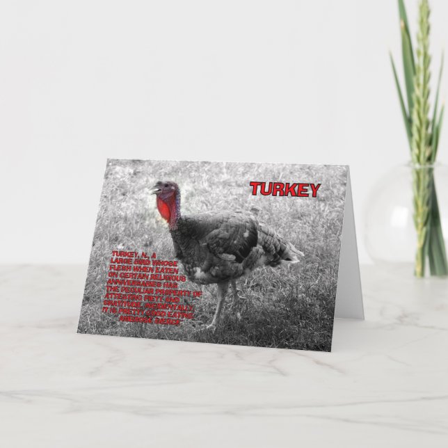 Thanksgiving Turkey Humour Holiday Card (Front)