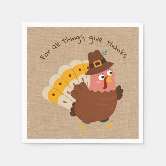 Thanksgiving Turkey Humour Napkin (Front)