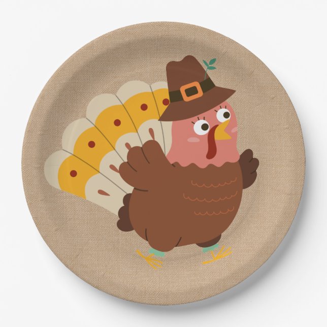 Thanksgiving Turkey Humour Paper Plate (Front)