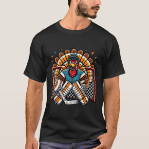 Thanksgiving Turkey Ice Hockey Goalie Youth Boys T T-Shirt