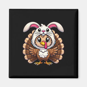 Thanksgiving Turkey In Bunny Rabbit Disguise Funny Magnet