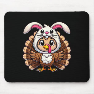 Thanksgiving Turkey In Bunny Rabbit Disguise Funny Mouse Mat
