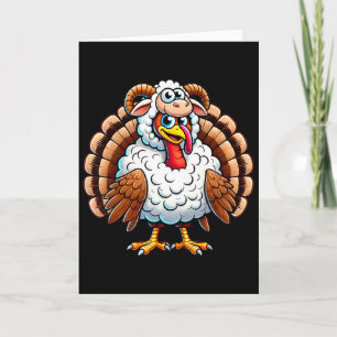 Thanksgiving Turkey In Sheep Disguise Funny Holida Card