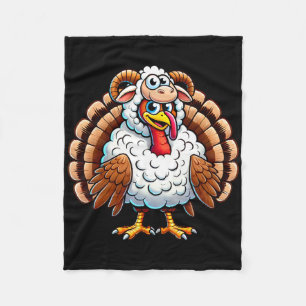 Thanksgiving Turkey In Sheep Disguise Funny Holida Fleece Blanket