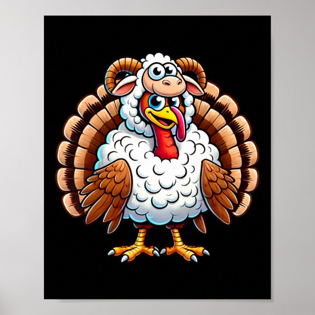 Thanksgiving Turkey In Sheep Disguise Funny Holida Poster (Front)