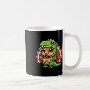 Thanksgiving Turkey In T-rex Costume Funny Dinosau Coffee Mug