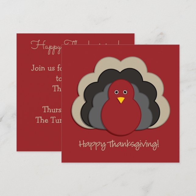 Thanksgiving turkey invitation (Front/Back)
