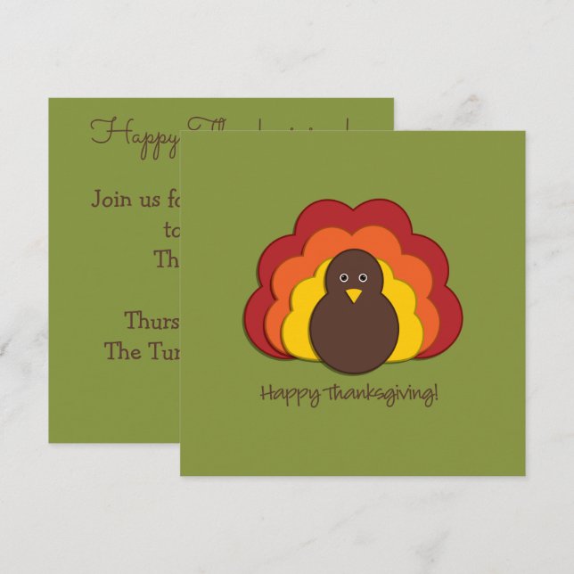 Thanksgiving turkey invitation (Front/Back)