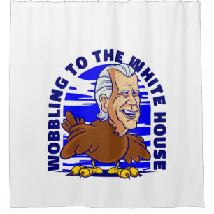 thanksgiving turkey joe biden funny wobble shower curtain