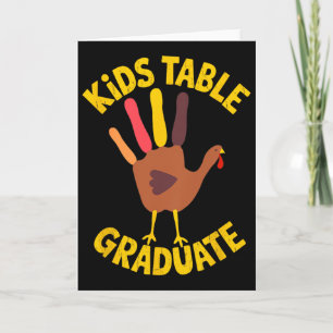Thanksgiving Turkey Kids Table Graduate Handprint Card