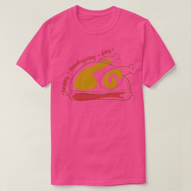 Thanksgiving turkey lettering Happy Thanksgiving D T-Shirt (Design Front)