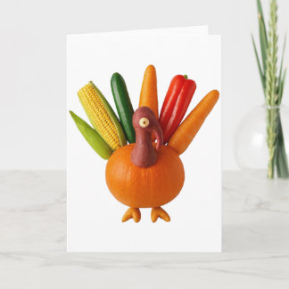 Thanksgiving Turkey Made of Vegetables Card