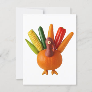 Thanksgiving Turkey Made of Vegetables Postcard