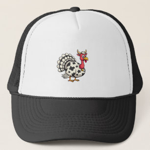 Thanksgiving Turkey Moo Cow Head Funny Fall Family Trucker Hat