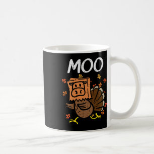 Thanksgiving Turkey Moo Cow Head Funny Fall Men Wo Coffee Mug