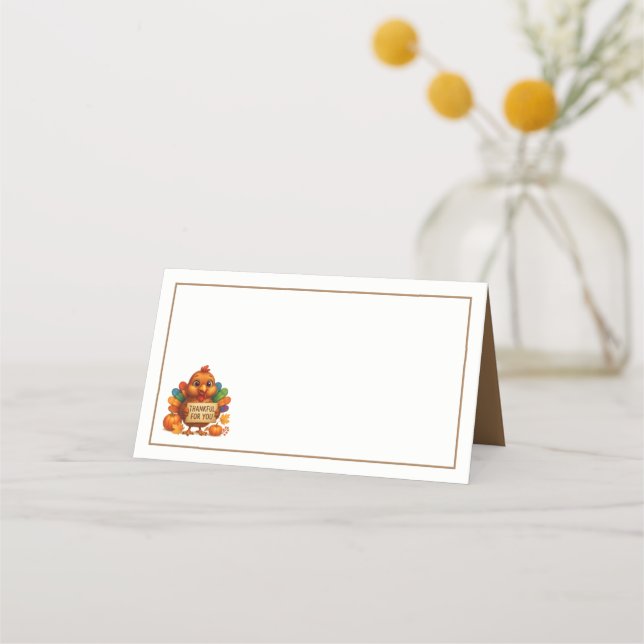 Thanksgiving Turkey Name Place Cards (Front)