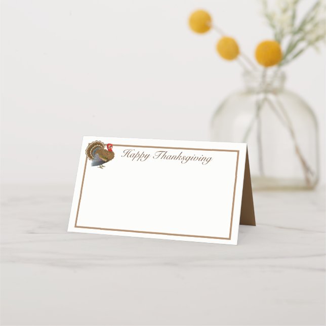 Thanksgiving Turkey Name Place Cards (Front)