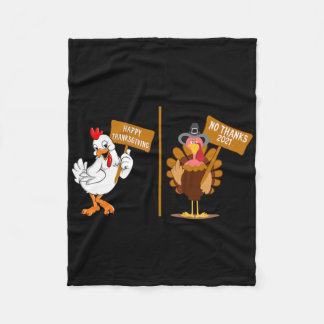Thanksgiving Turkey No Thanks Grumpy Halloween Fun Fleece Blanket