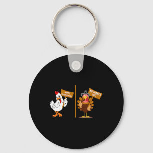 Thanksgiving Turkey No Thanks Grumpy Halloween Fun Key Ring