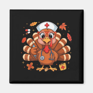 Thanksgiving Turkey Nurse Nursing Women Girl Fall Magnet