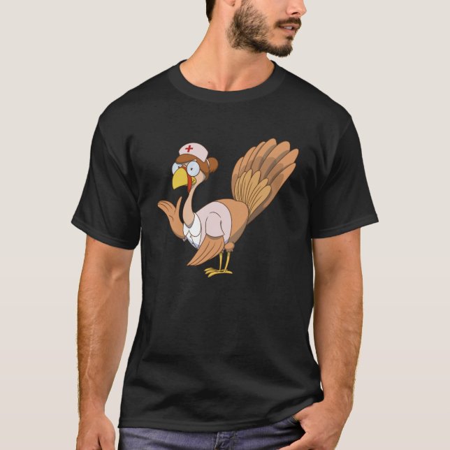 Thanksgiving Turkey Nurse T-Shirt (Front)