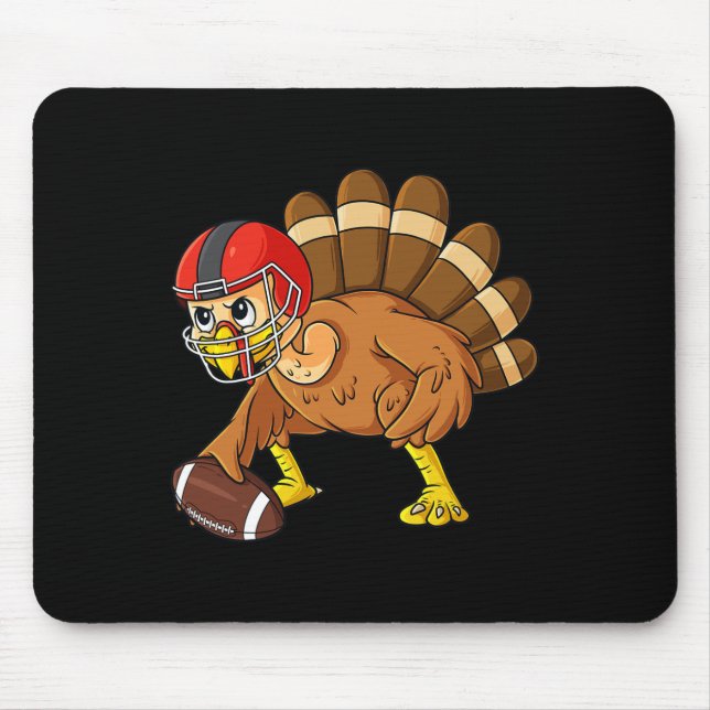 Thanksgiving Turkey Offensive Centre Football Boys Mouse Mat (Front)