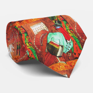 THANKSGIVING TURKEY ON THE RUN neck tie