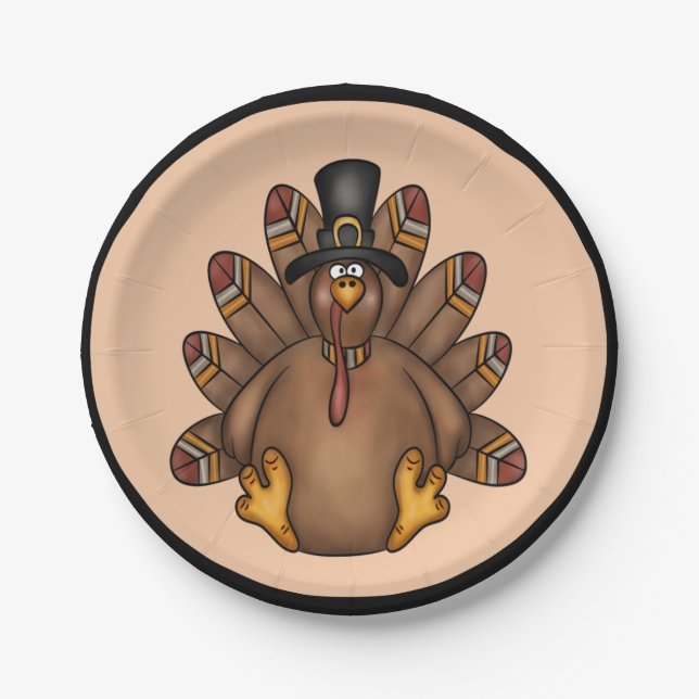 Thanksgiving Turkey Paper Plate (Front)