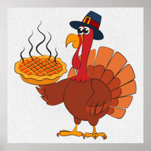 Thanksgiving Turkey & Pie Poster