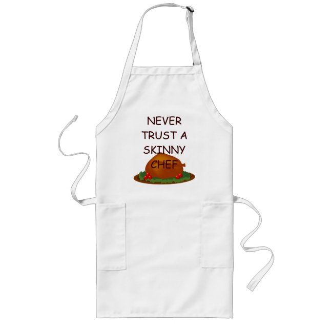 Thanksgiving Turkey Platter Skinny Chef Apron (Front)