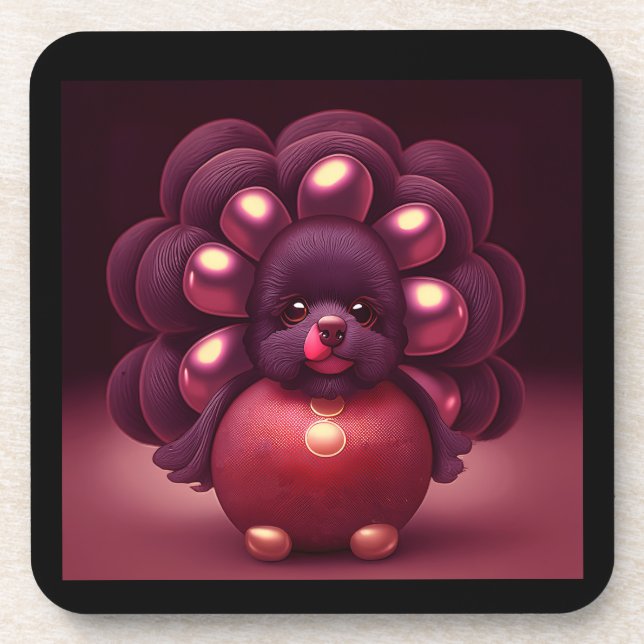 Thanksgiving Turkey-Poodle Hybrid Creature Coaster (Front)