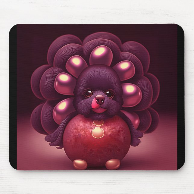 Thanksgiving Turkey-Poodle Hybrid Creature Mouse Mat (Front)