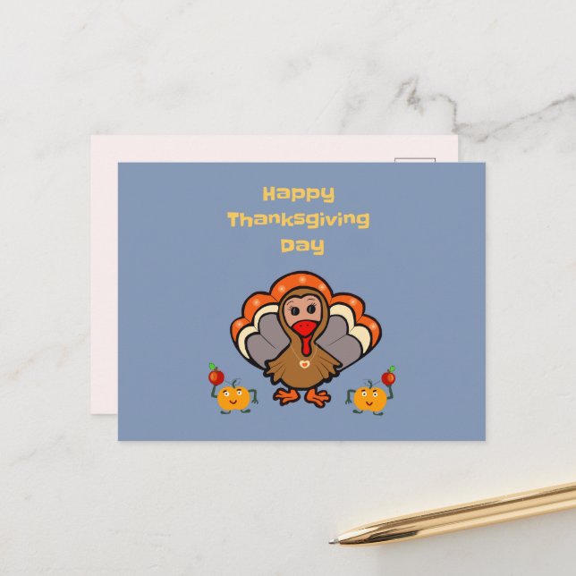 Thanksgiving turkey postcard (Front/Back In Situ)