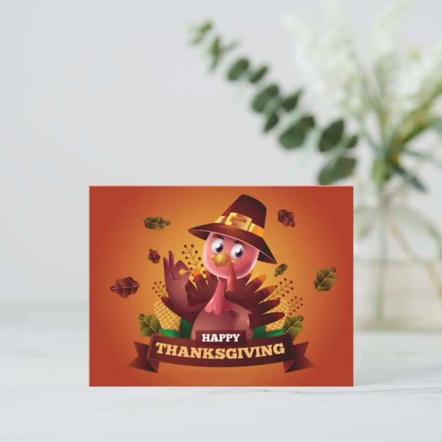 Thanksgiving Turkey Postcard (Standing Front)