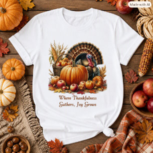 Thanksgiving Turkey Pumpkin Autumn Fashion T-Shirt