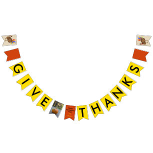 Thanksgiving Turkey Pumpkin Bunting Banner