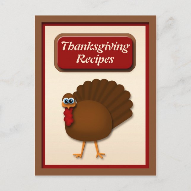 Thanksgiving Turkey Recipe Cards (Front)