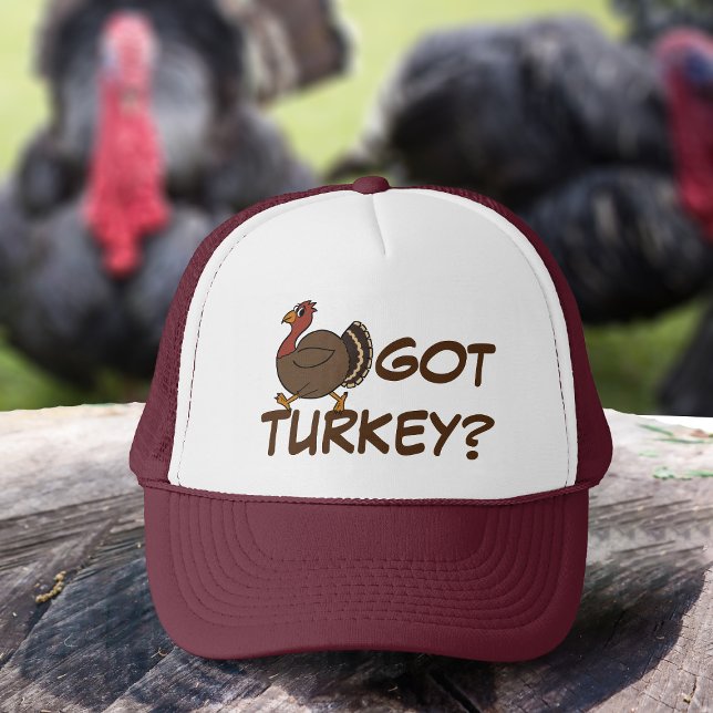 Thanksgiving Turkey Retro Trucker Hat (Got Turkey? A fun retro trucker hat to wear at Thanksgiving)