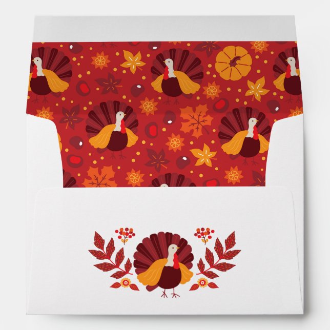 Thanksgiving Turkey Return Address Envelopes (Back (Bottom))