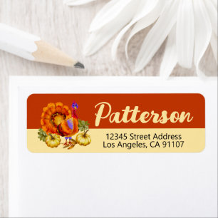 Thanksgiving Turkey Return Address Labels