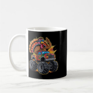 Thanksgiving Turkey Riding Monster Truck Boys Kids Coffee Mug
